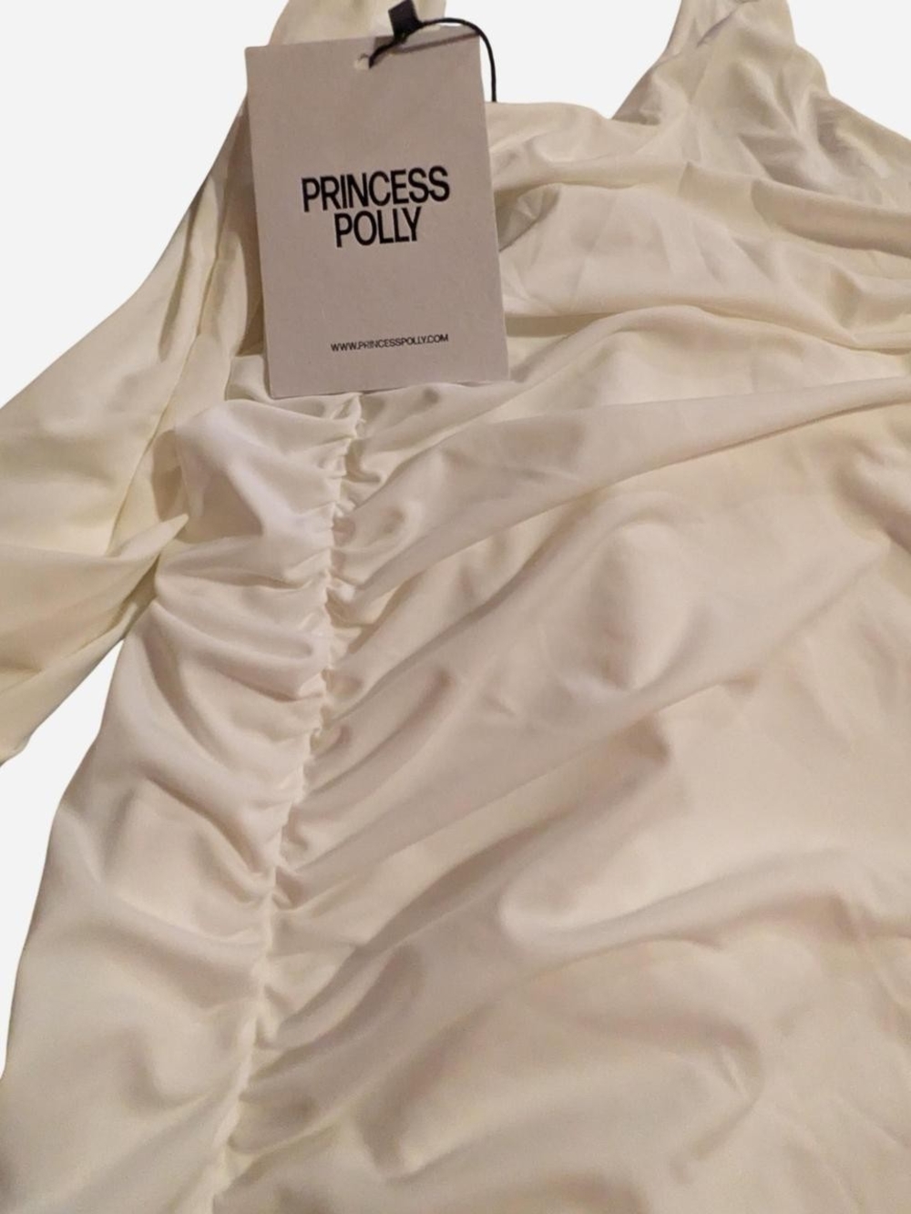 NWT Princess Polly White Off-Shoulder Cutout Mini Dress - Picture 5 of 7